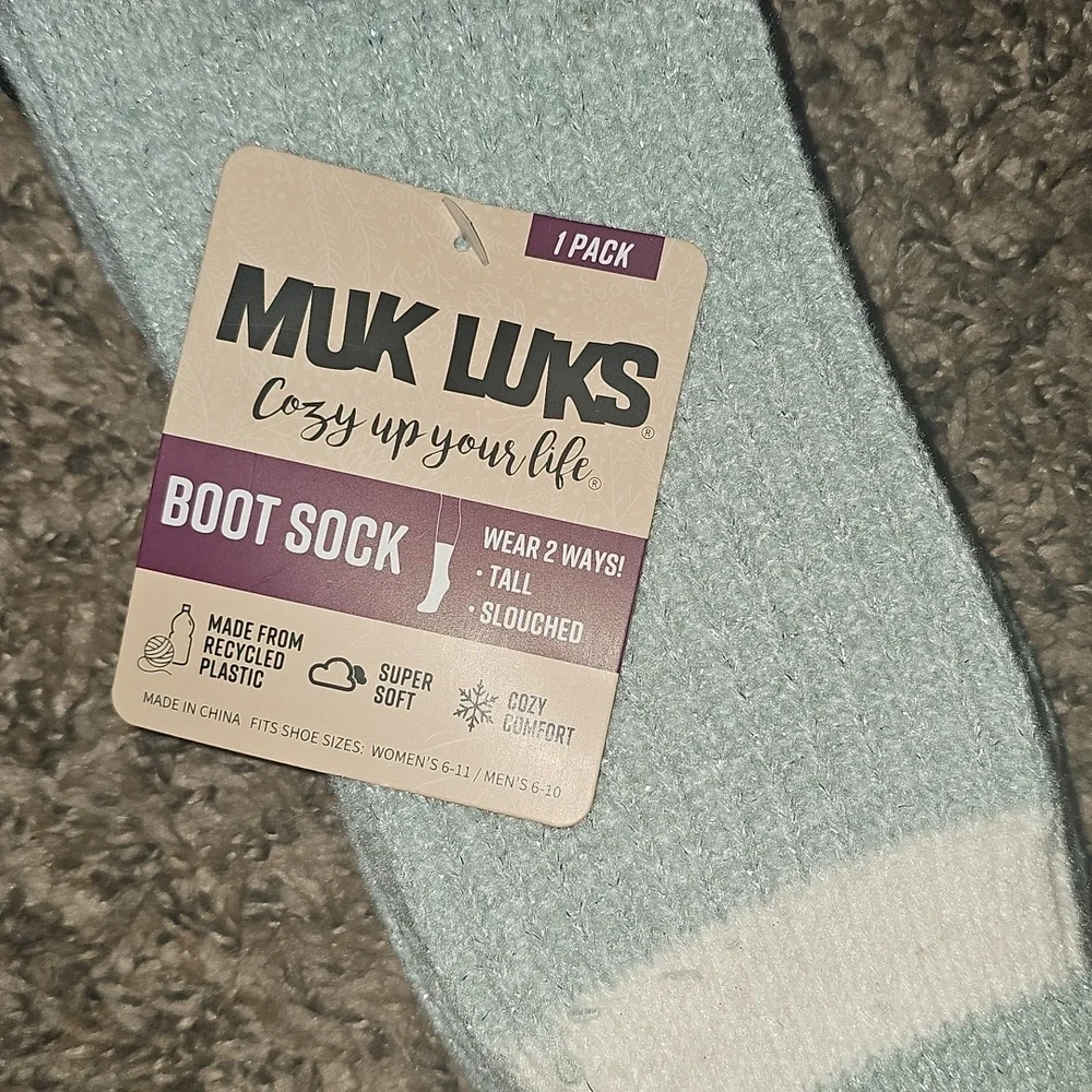 Muk Luks Shimmer Cozy Socks! Single Pair! Tall Or Slouched! Crew Length Sz 6-11